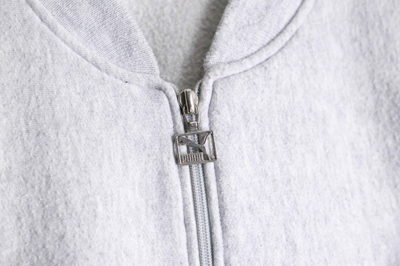 80s "PUMA" gray sweat track jacket