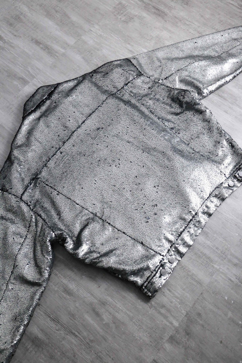 2000s loose sequins tracker jacket