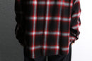 red plaid brushed shirt