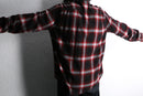 red plaid brushed shirt