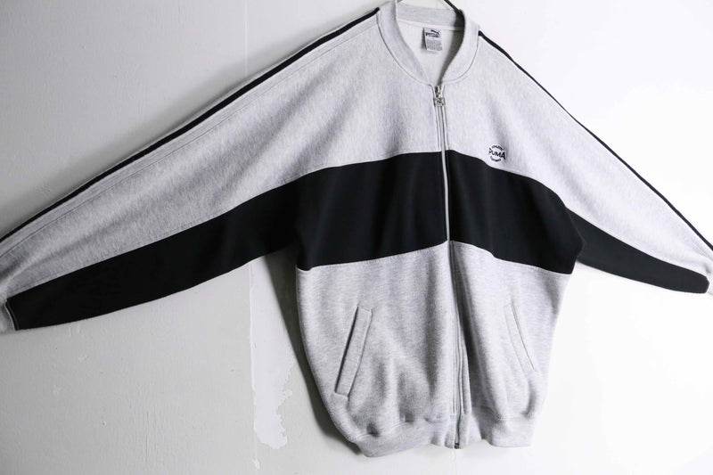80s "PUMA" gray sweat track jacket