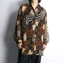 animal crazy pattern  loose sheer shirt
