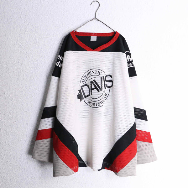 multi color numbering raglan sleeve mesh pullover