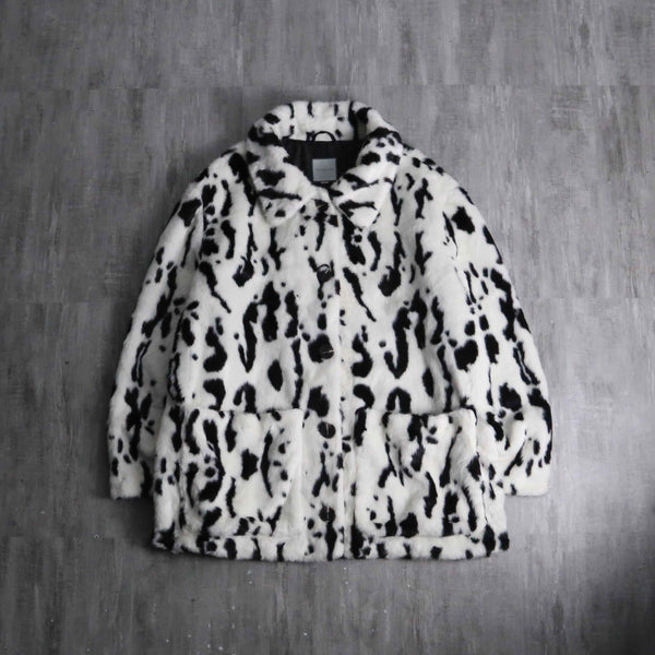 2000s dalmatian fur jacket