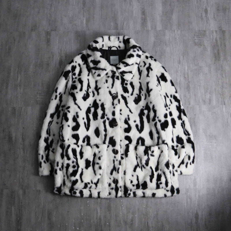 2000s dalmatian fur jacket