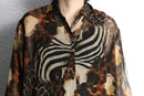 animal crazy pattern  loose sheer shirt