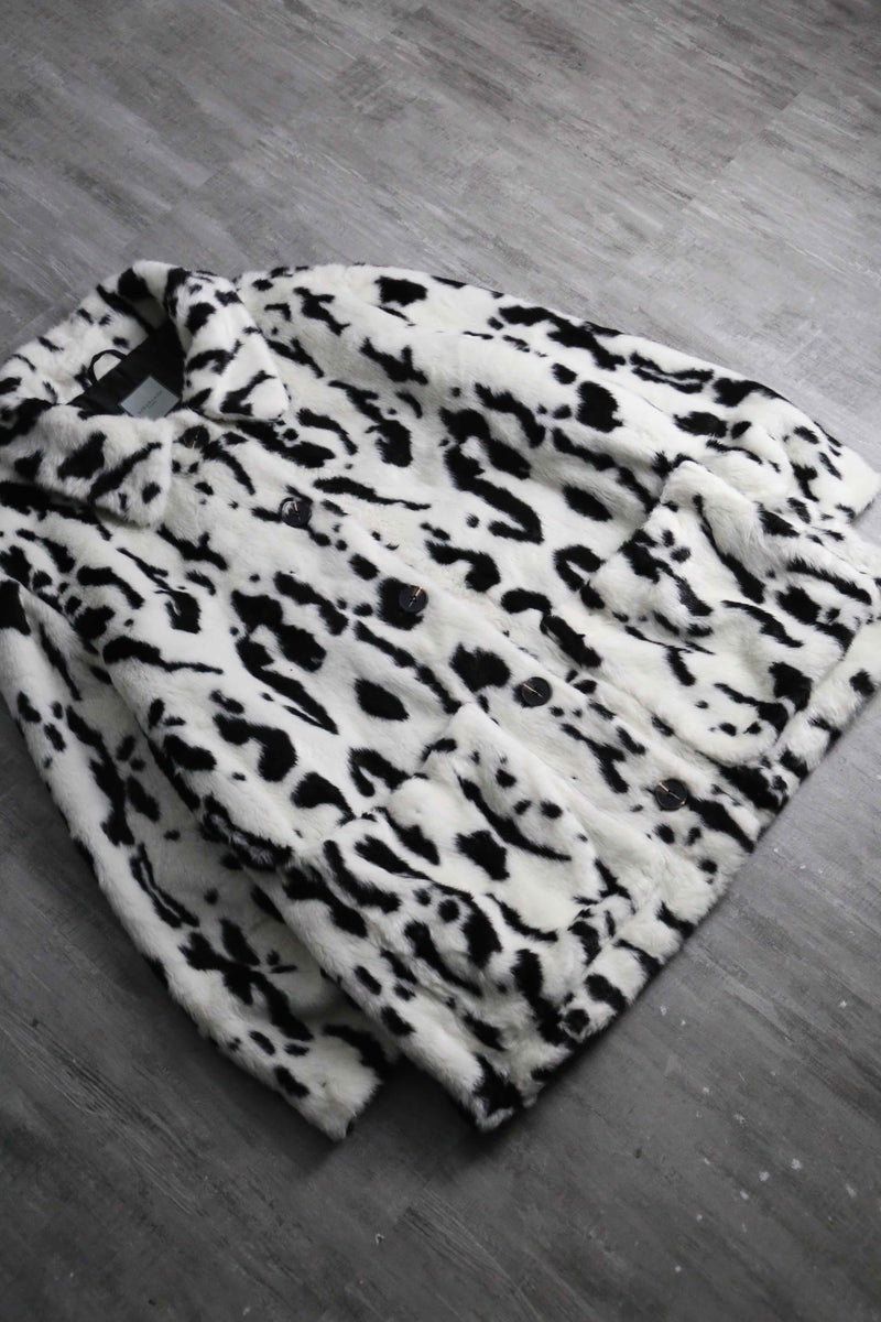 2000s dalmatian fur jacket
