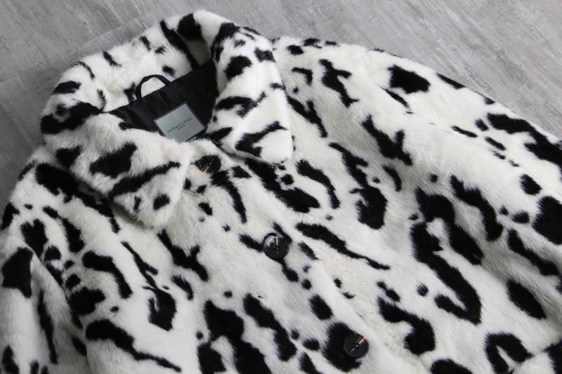 2000s dalmatian fur jacket