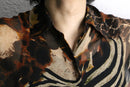 animal crazy pattern  loose sheer shirt