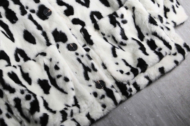 2000s dalmatian fur jacket
