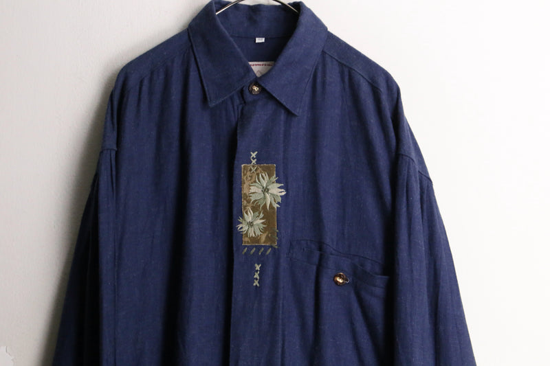 navy color tyrolean shirt