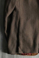 "ETRO" leather combi herringbone tweed tailored jacket