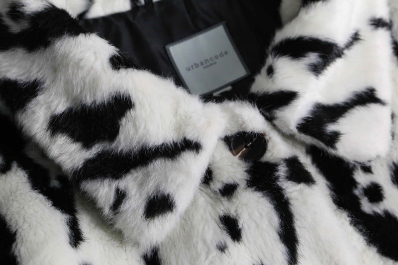 2000s dalmatian fur jacket