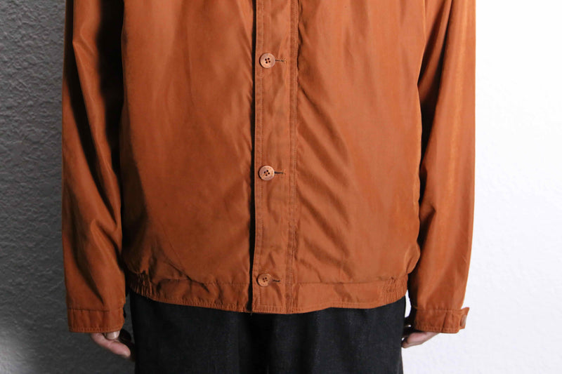 orange smooth layered collar blouson