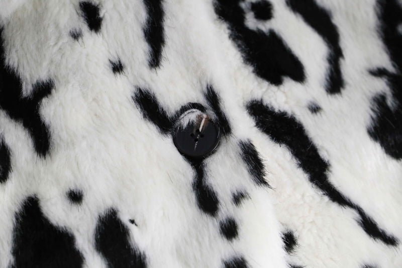 2000s dalmatian fur jacket