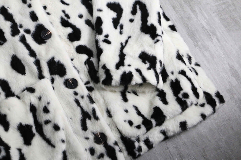 2000s dalmatian fur jacket