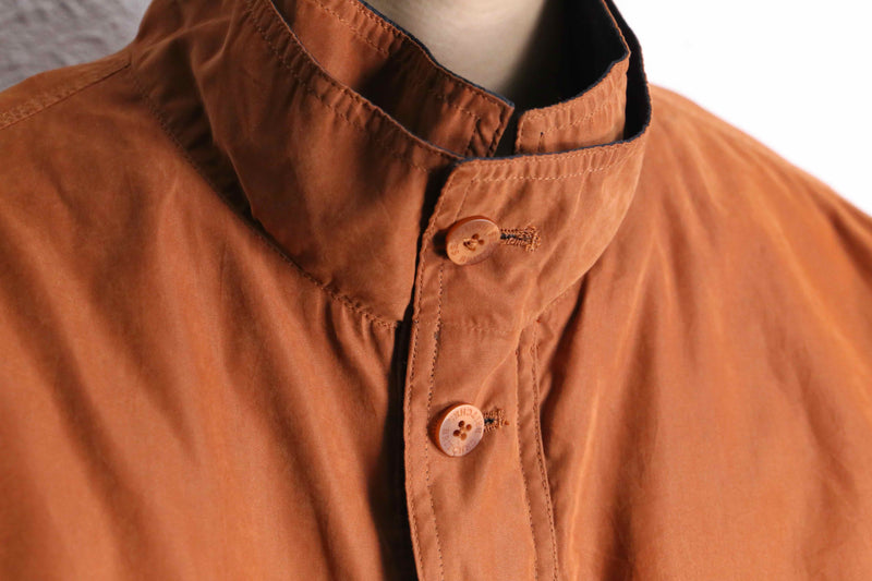 orange smooth layered collar blouson