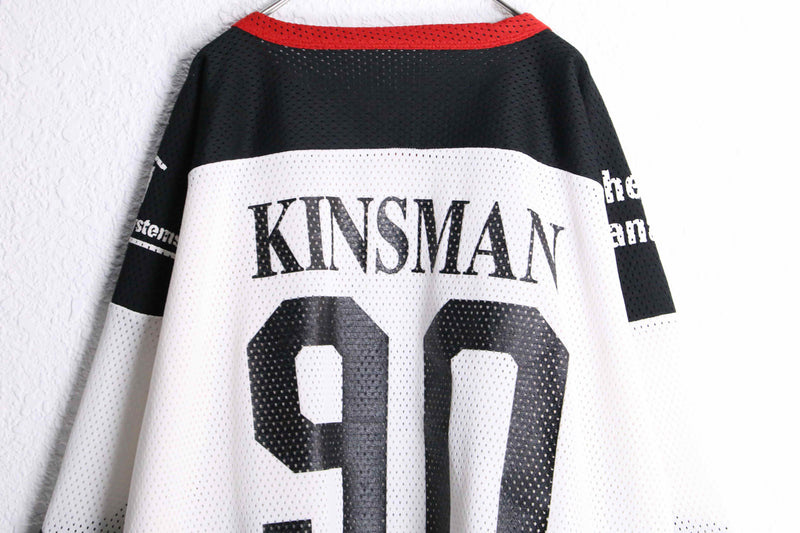 multi color numbering raglan sleeve mesh pullover