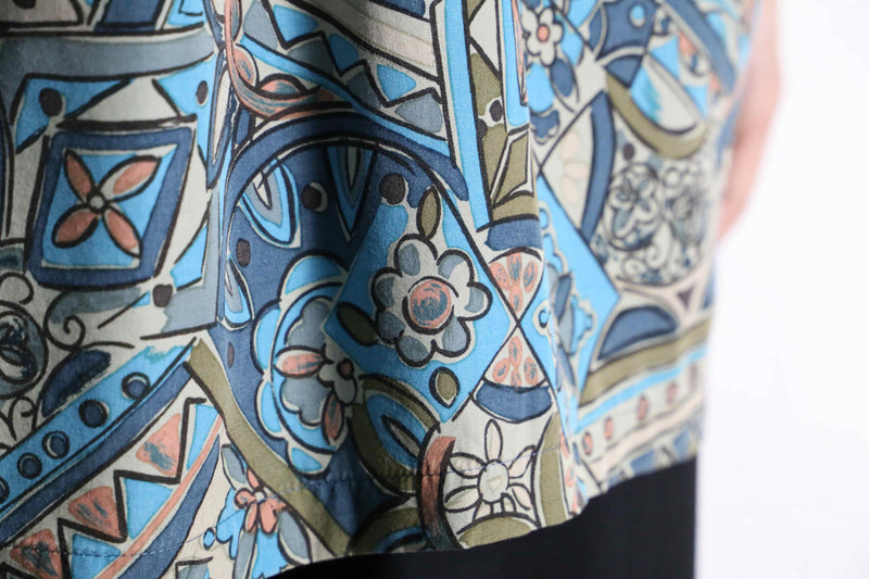 hand-drawn geometric pattern s/s shirt