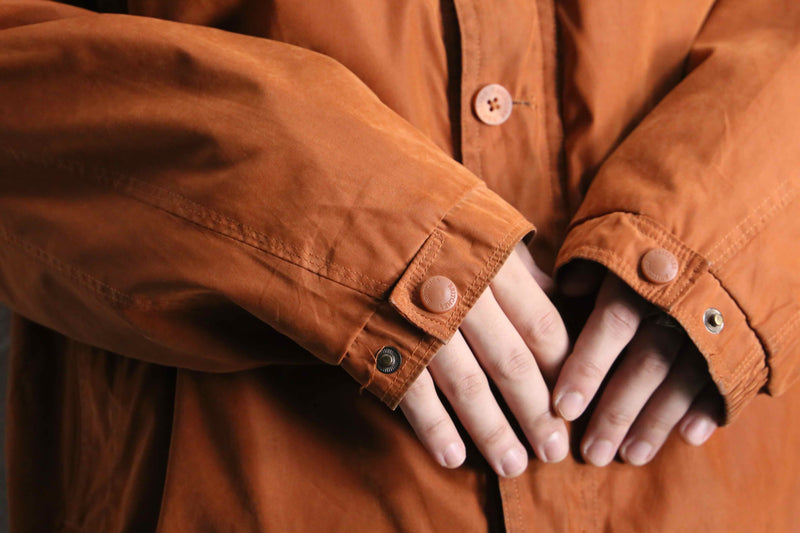 orange smooth layered collar blouson