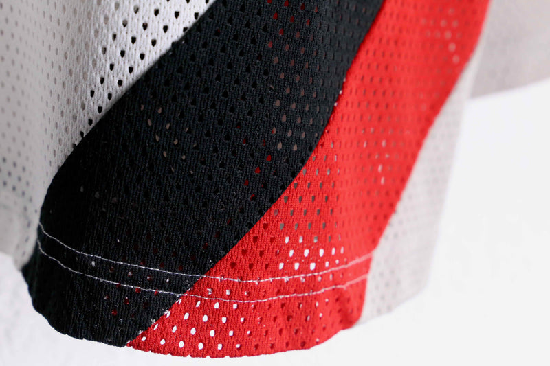 multi color numbering raglan sleeve mesh pullover