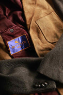 "ETRO" leather combi herringbone tweed tailored jacket