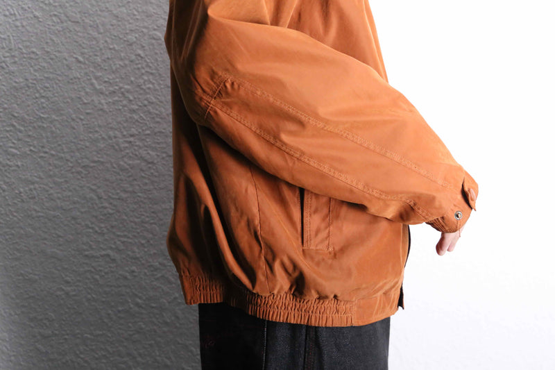 orange smooth layered collar blouson