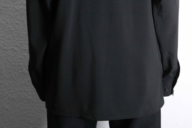 "PRONTI" leather switch stripe print shirts