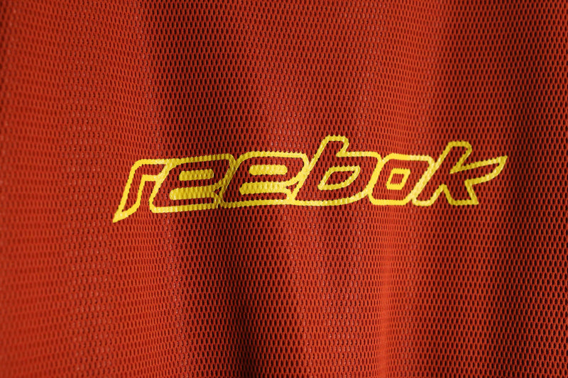 ”reebok” red color logo print mesh pullover