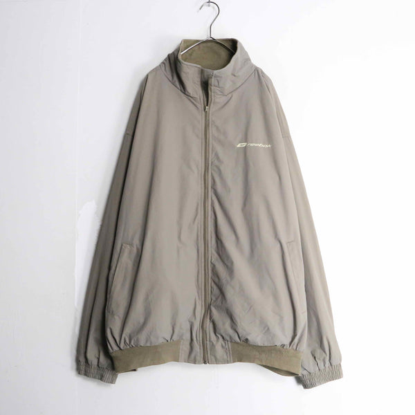 90's "Reebok" light beige fleece nylon jacket