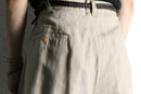 "SAXONY "extreme wide linen blend slacks