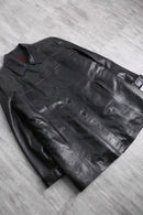 black color real leather half coat