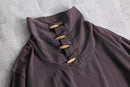 stand collar distortion pullover