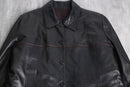black color real leather half coat