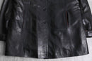 black color real leather half coat