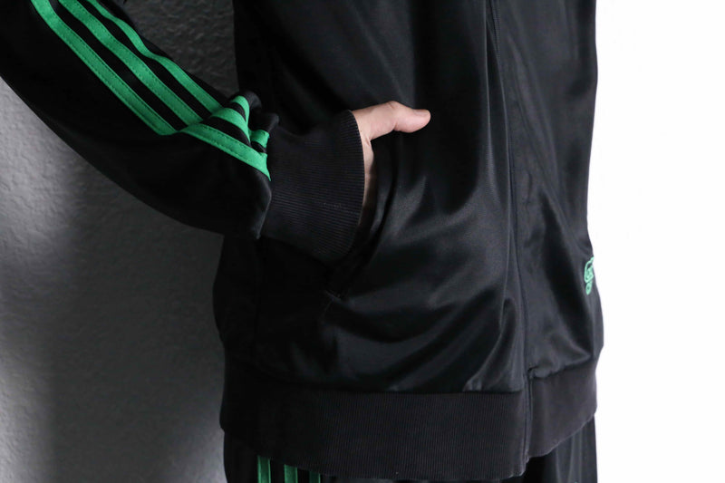 "adidas" green×black track set up