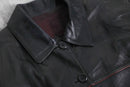 black color real leather half coat