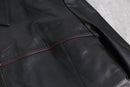 black color real leather half coat