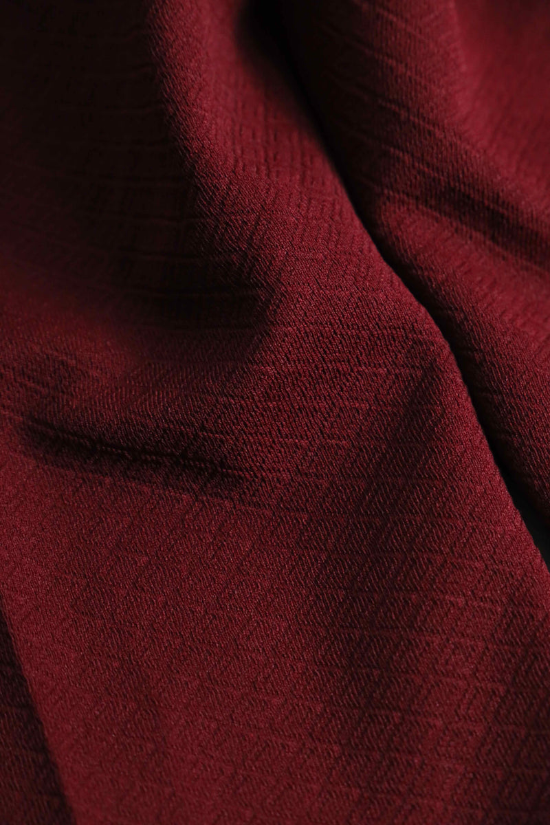 70's bordeaux color poly semi flare slacks
