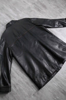 black color real leather half coat