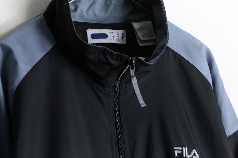 "FILA" dark tone high neck loose track jacket