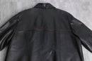 black color real leather half coat