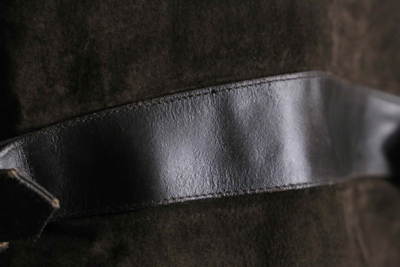 panel color switch suede leather short jacket