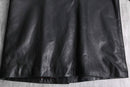 black color real leather half coat