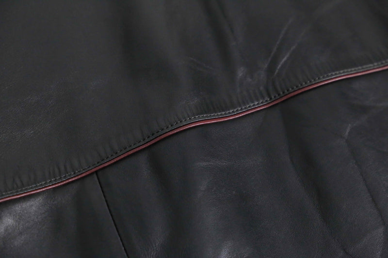 black color real leather half coat