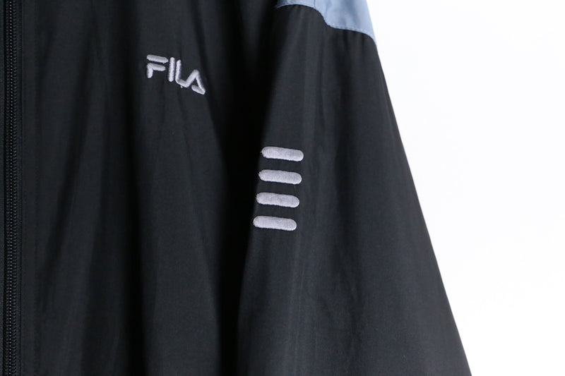 "FILA" dark tone high neck loose track jacket