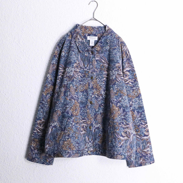 delicate botanical cotton jacket