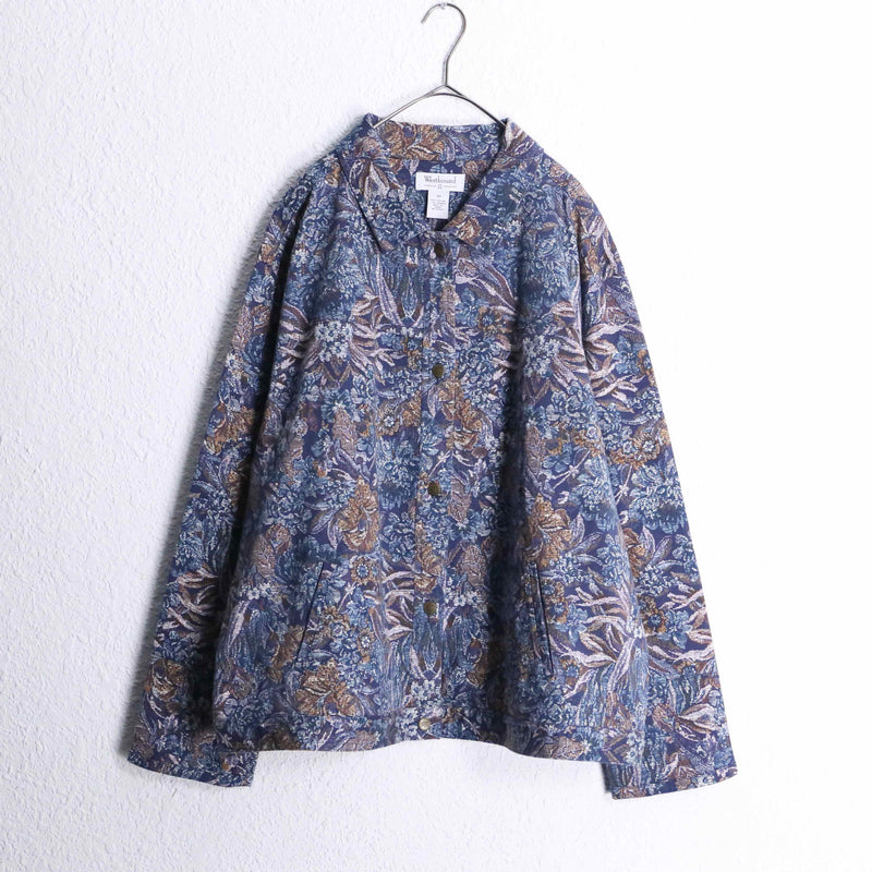 delicate botanical cotton jacket
