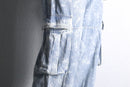 bleach×stripe design wide cargo denim pants