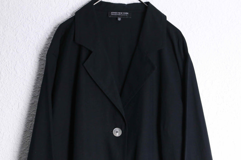 black 3B silk linen L/S shirt jacket